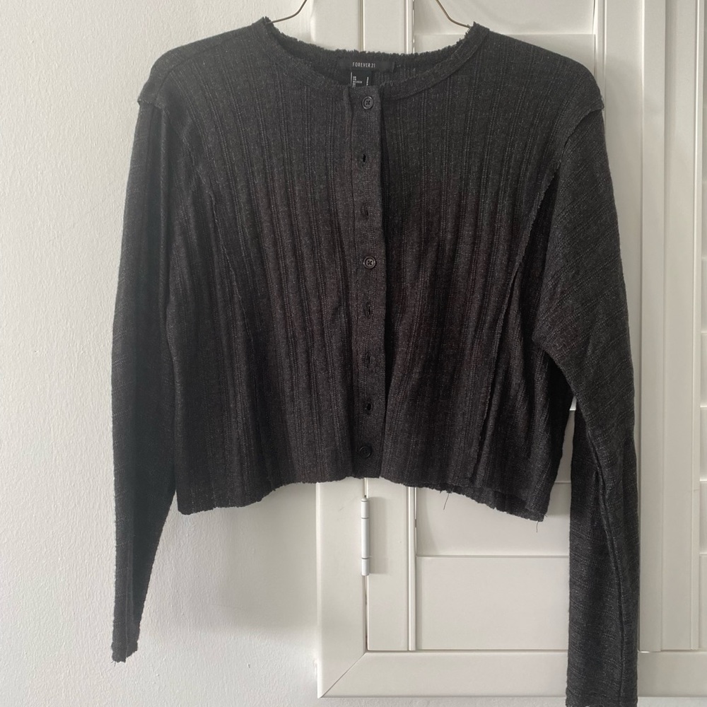 Forever 21 gray cropped cardigan